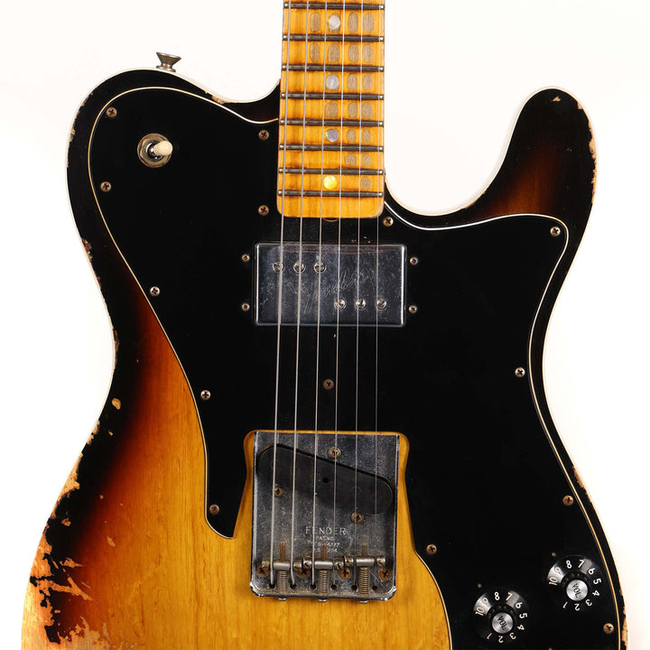 Fender Custom Shop Double Custom Telecaster Heavy Relic Faded Aged 3-Tone Sunburst 2022