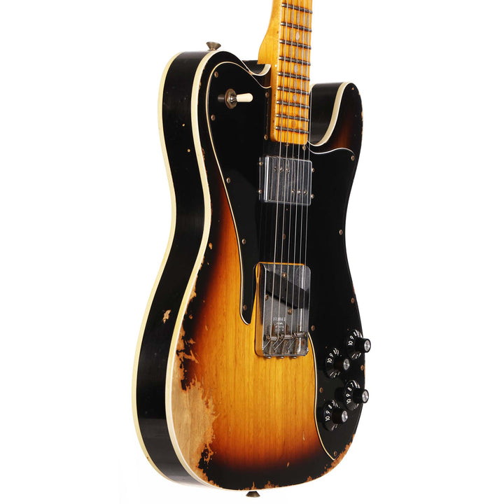 Fender Custom Shop Double Custom Telecaster Heavy Relic Faded Aged 3-Tone Sunburst 2022