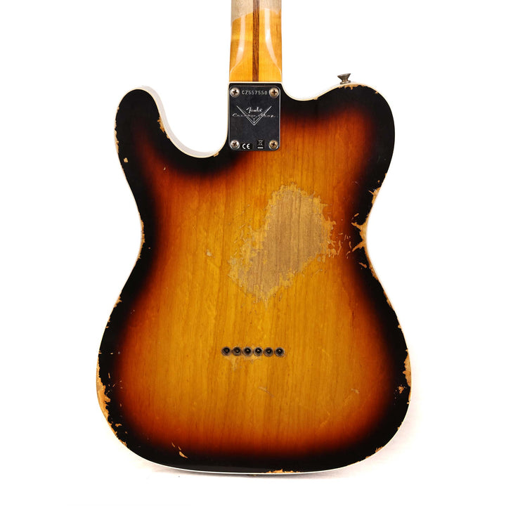 Fender Custom Shop Double Custom Telecaster Heavy Relic Faded Aged 3-Tone Sunburst 2022