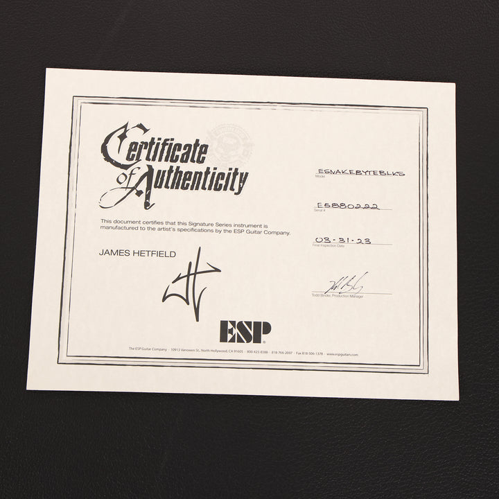 ESP JH Snakebyte James Hetfield Signature Black Satin 2023