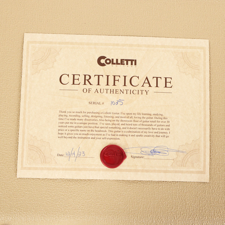 Colletti Guitars Speed of Sound Telemetry Butterscotch Blonde