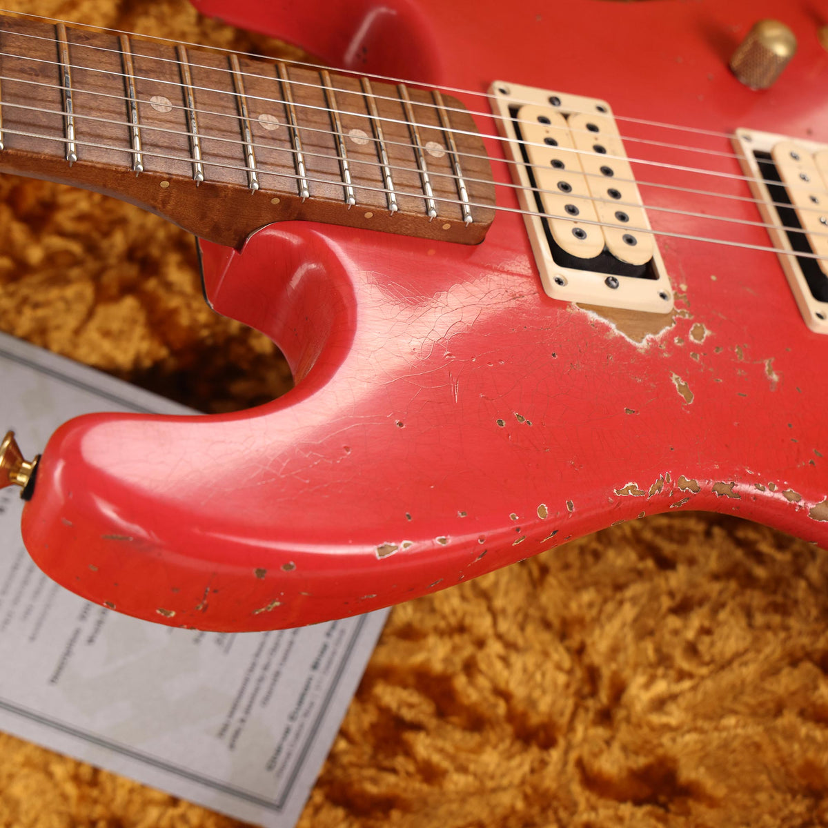 Charvel Custom Shop San Dimas Nitro Aged Roasted Alder Fiesta Red — 7