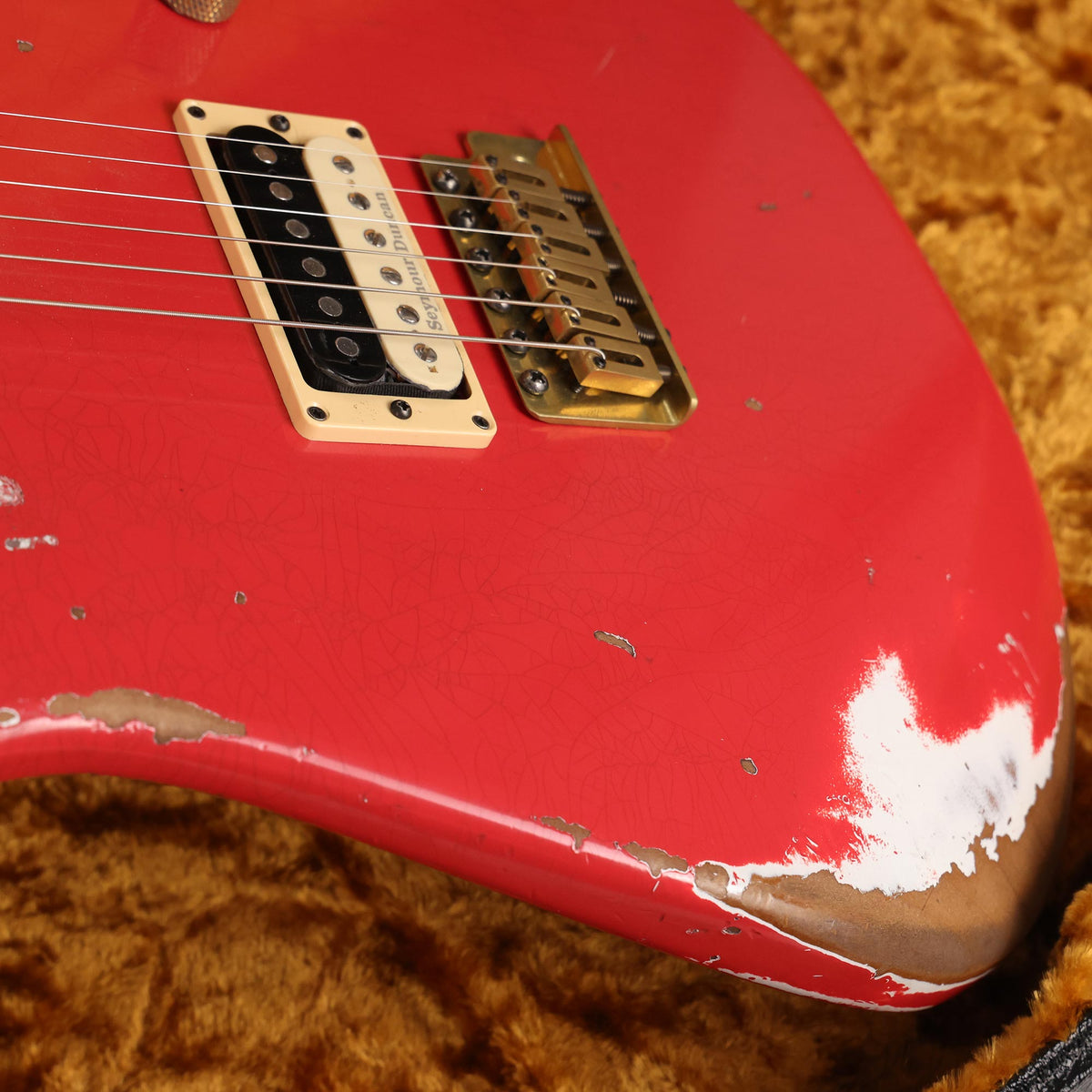 Charvel Custom Shop San Dimas HS Nitro Aged Roasted Alder Fiesta Red — 8