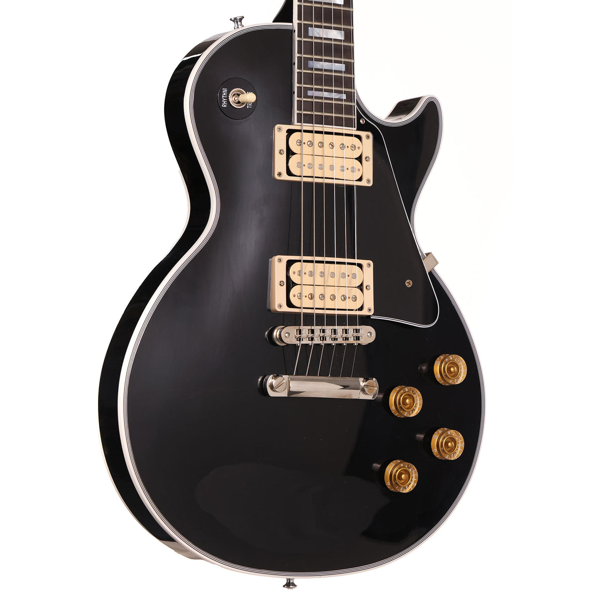 Gibson Custom Shop Les Paul Custom Made 2 Measure Ebony with Double Classic White Pickups 2024 — 1