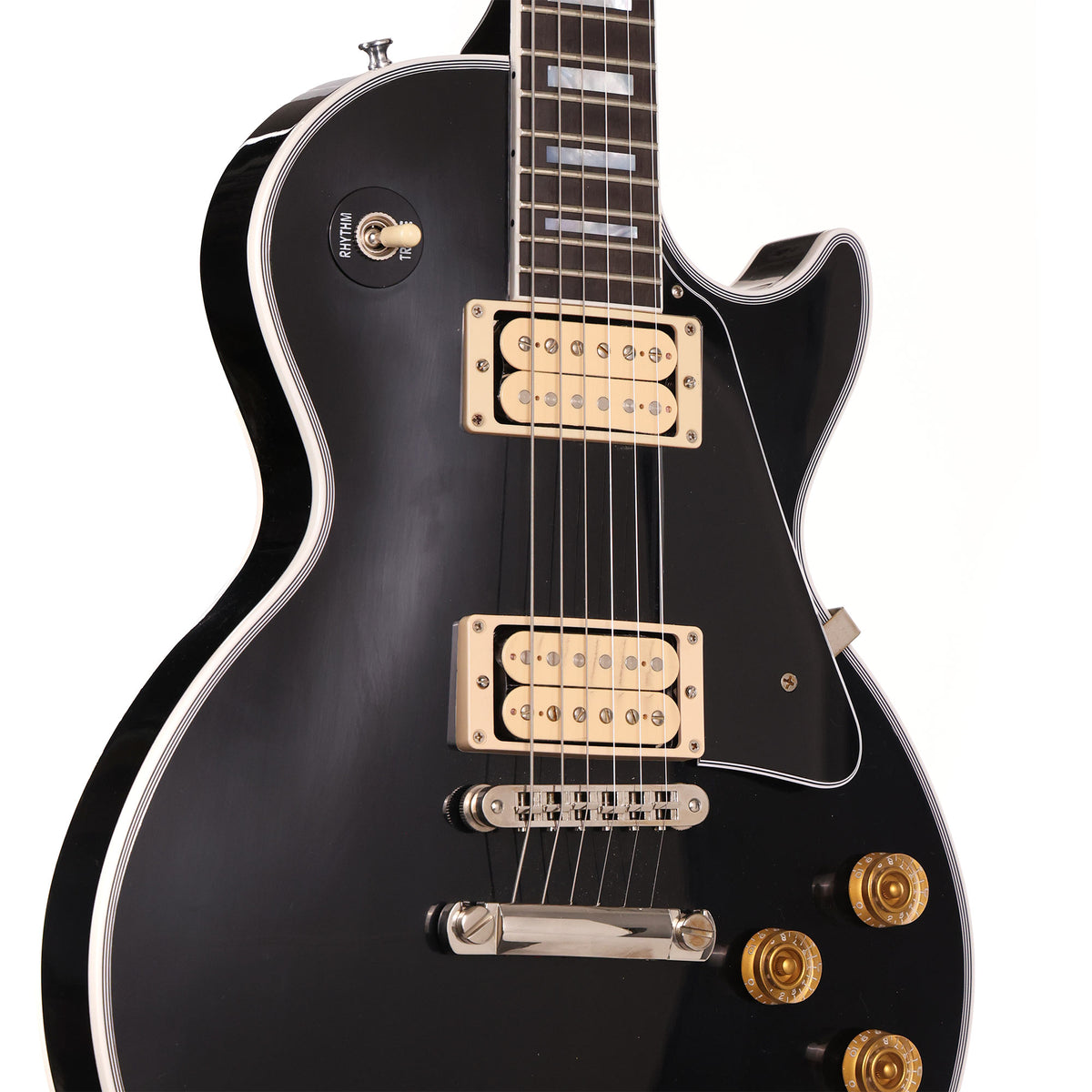 Gibson Custom Shop Les Paul Custom Made 2 Measure Ebony with Double Classic White Pickups 2024 — 5
