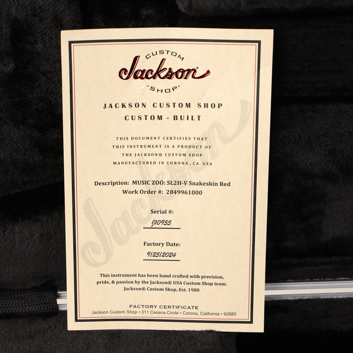 Jackson Custom Shop SL2H-V Soloist Red Snakeskin Music Zoo Exclusive