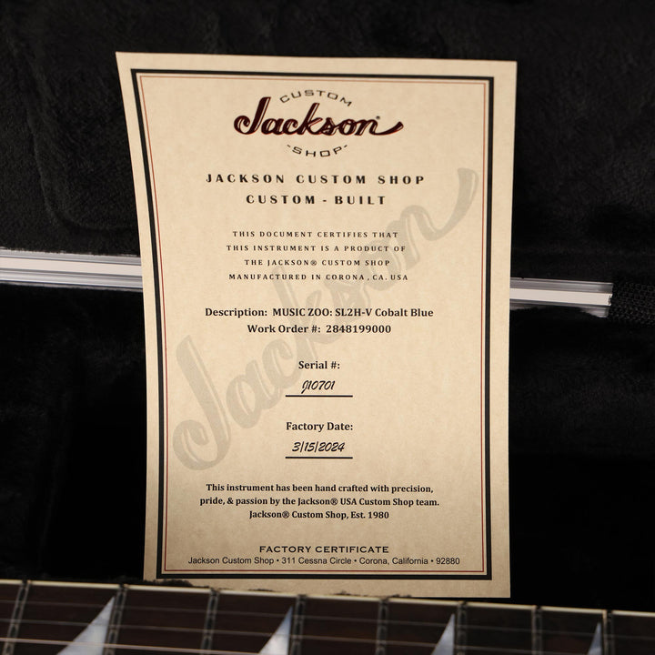 Jackson Custom Shop SL2H-V Soloist Music Zoo Exclusive NOS Cobalt Blue