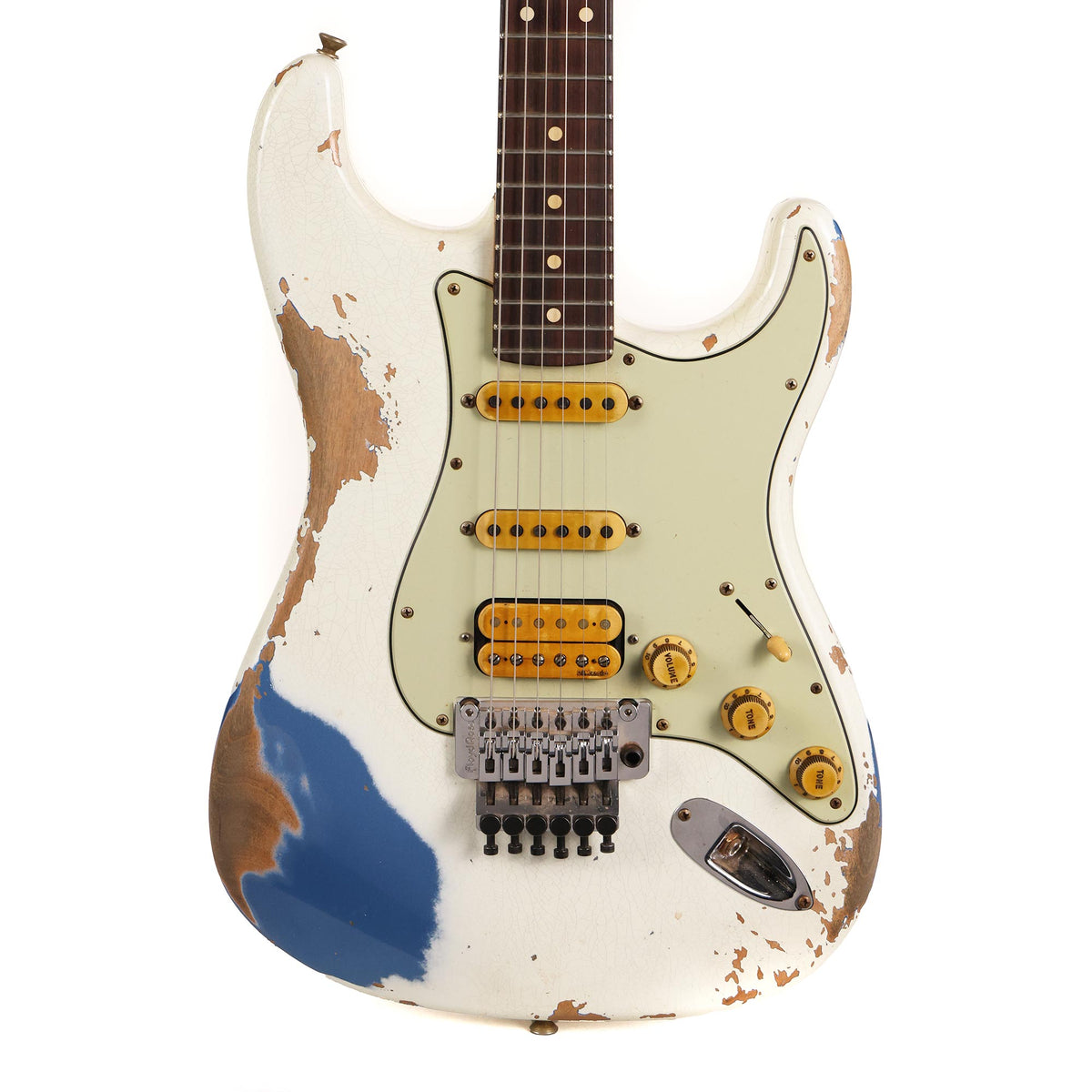 Fender Custom Shop White Lightning Stratocaster HSS Olympic White over Lake Placid Blue 2020 — 2