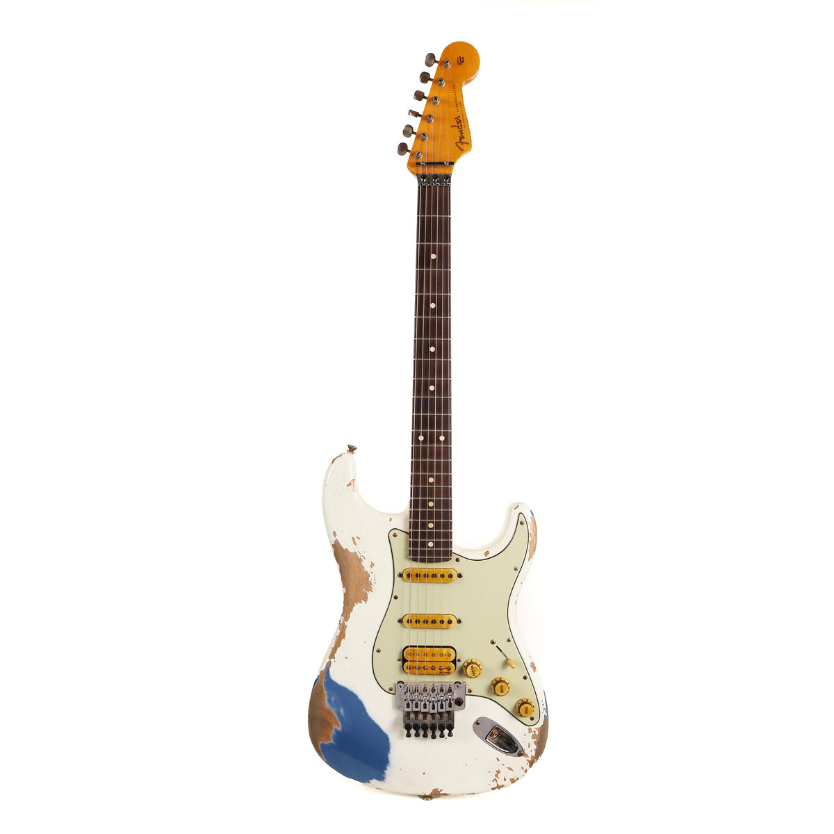 Fender Custom Shop White Lightning Stratocaster HSS Olympic White over Lake Placid Blue 2020 — 3