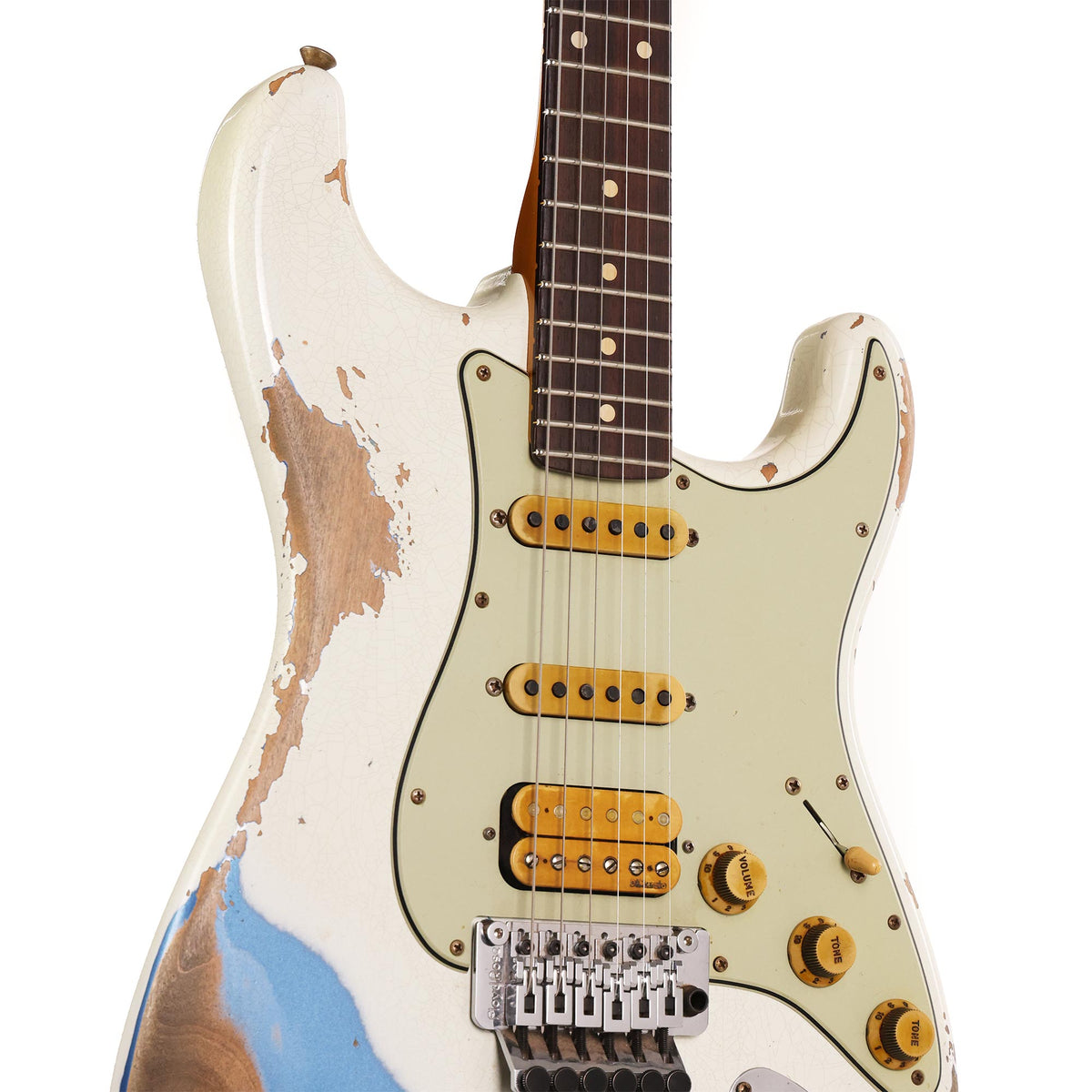 Fender Custom Shop White Lightning Stratocaster HSS Olympic White over Lake Placid Blue 2020 — 5