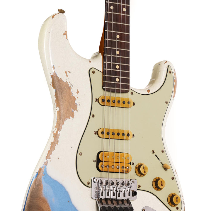 Fender Custom Shop White Lightning Stratocaster HSS Olympic White over Lake Placid Blue 2020