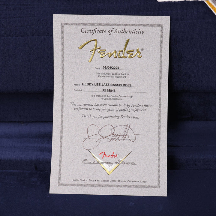 Fender Custom Shop Geddy Lee Jazz Bass Masterbuilt Jason Smith NOS Black