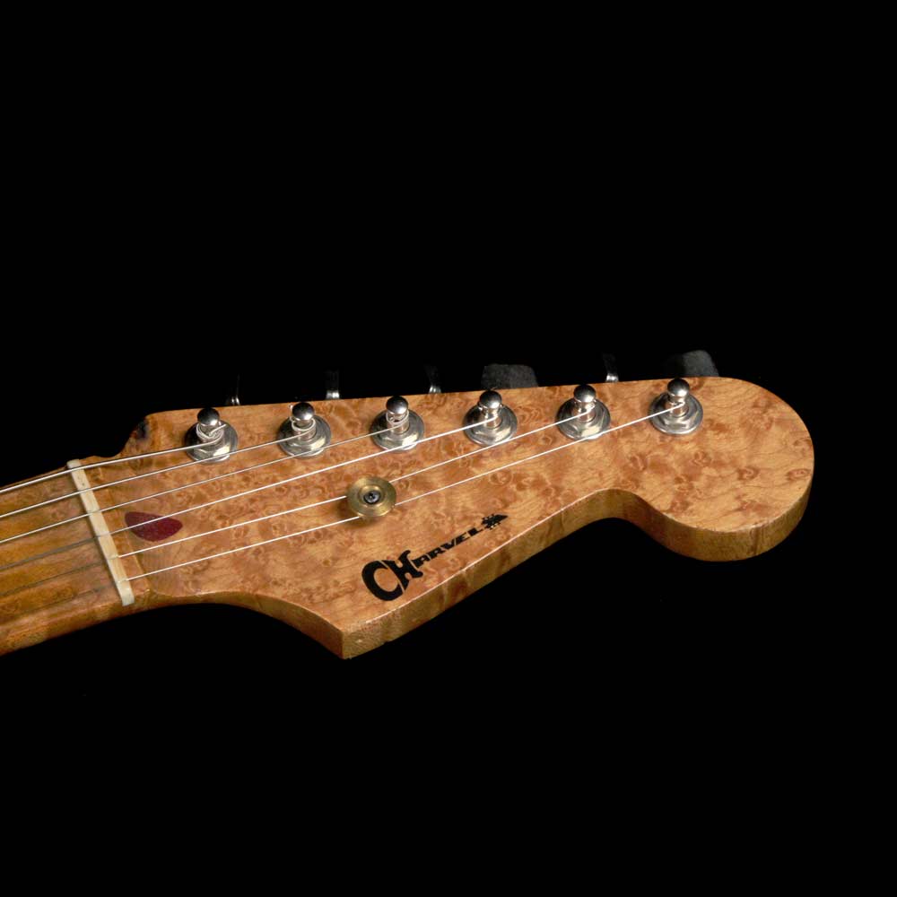 Charvel Custom Shop San Dimas HS Nitro Aged Roasted Alder Black over Sonic Blue — 4