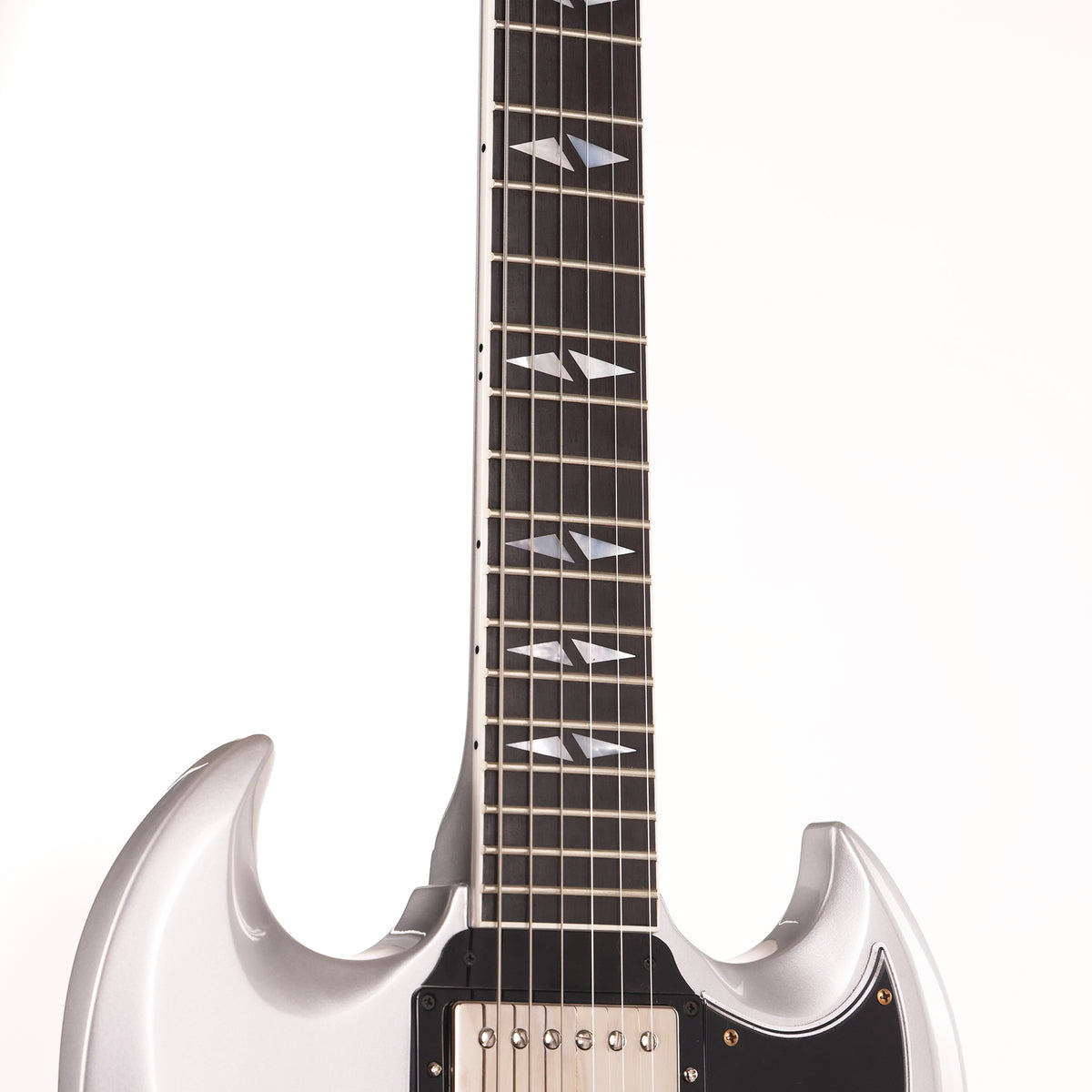 Gibson Custom Shop SG Custom Made 2 Measure Silver Metallic with Split Diamonds 2026 — 7