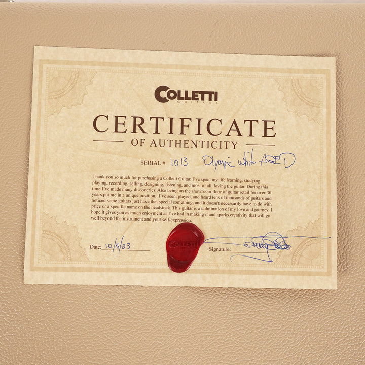 Colletti Guitars Speed of Sound Aged Olympic White 2023