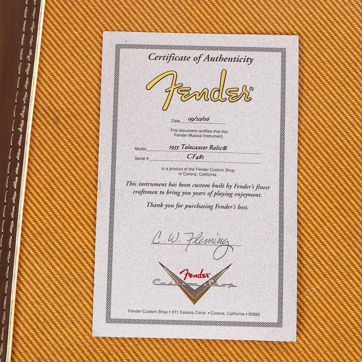 Fender Custom Shop Chris Fleming Masterbuilt '55 Telecaster and Lacquer Tweed Pro Junior Guitar and Amp Set 2006