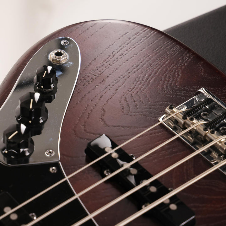 Fender American Standard Hand Stained Ash Jazz Bass Mahogany Stain 2012