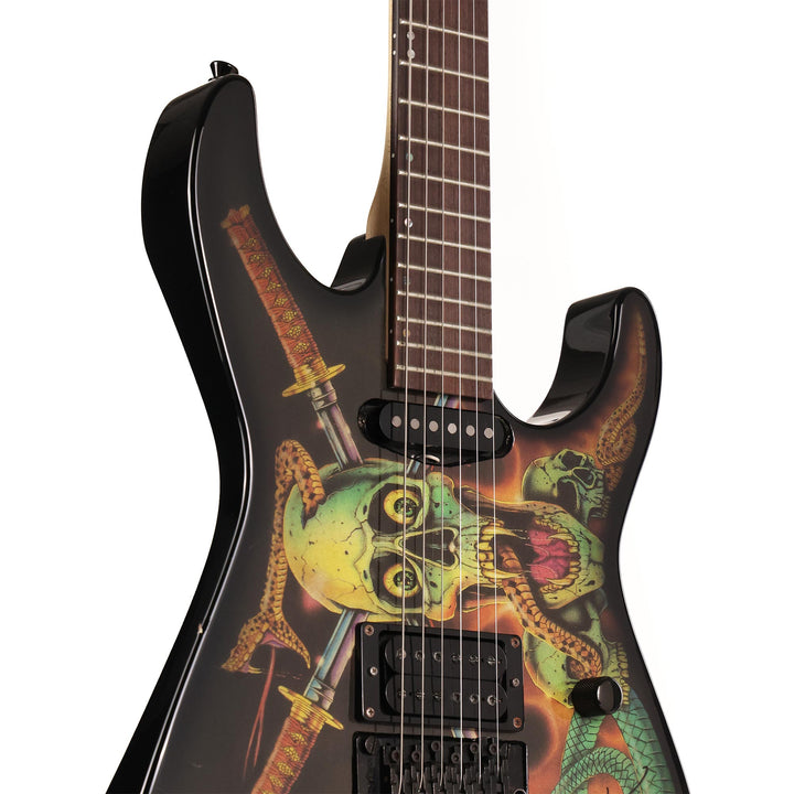 1990's ESP George Lynch Haji Skulls & Snakes Guitar Autographed