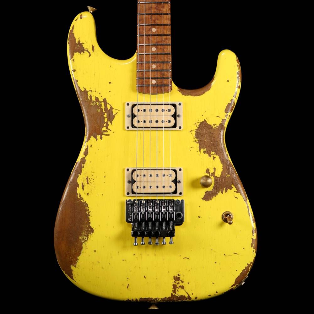 Charvel Custom Shop San Dimas Nitro Aged Roasted Alder Graffiti Yellow — 1