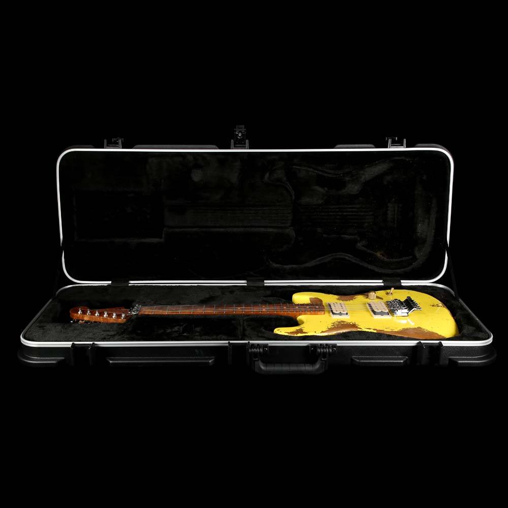 Charvel Custom Shop San Dimas Nitro Aged Roasted Alder Graffiti Yellow — 8