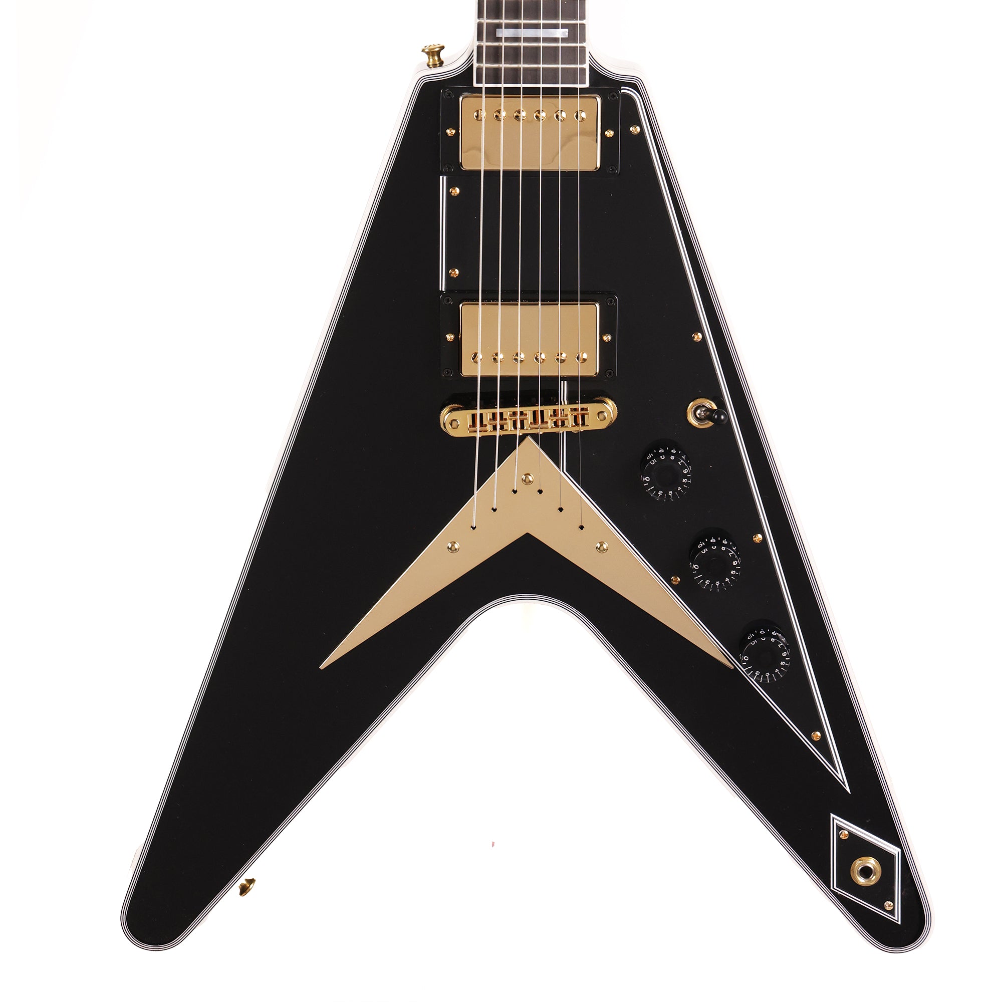 Gibson Custom Shop Flying V Custom Ebony Gloss | The Music Zoo