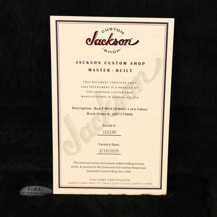 Jackson Custom Shop F-Bird 2H Relic Black Masterbuilt Joe Williams