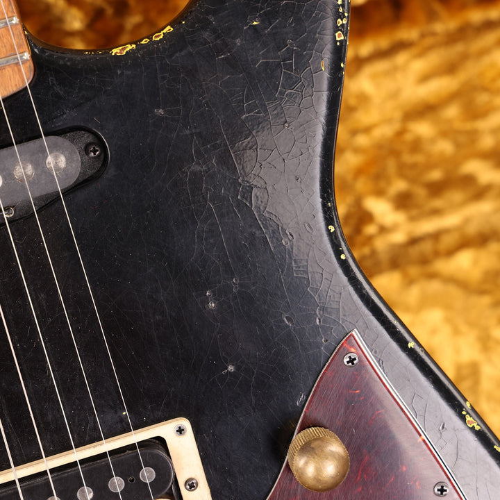 Charvel Custom Shop San Dimas Nitro Aged Roasted Mahogany Black over Graffiti Yellow Masterbuilt Rob Knowles