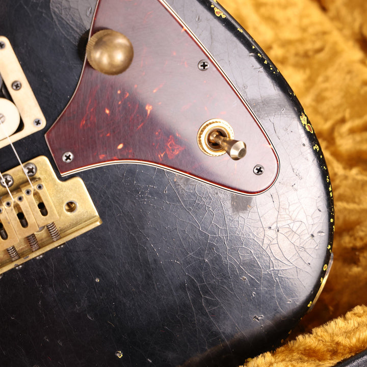 Charvel Custom Shop San Dimas Nitro Aged Roasted Mahogany Black over Graffiti Yellow Masterbuilt Rob Knowles