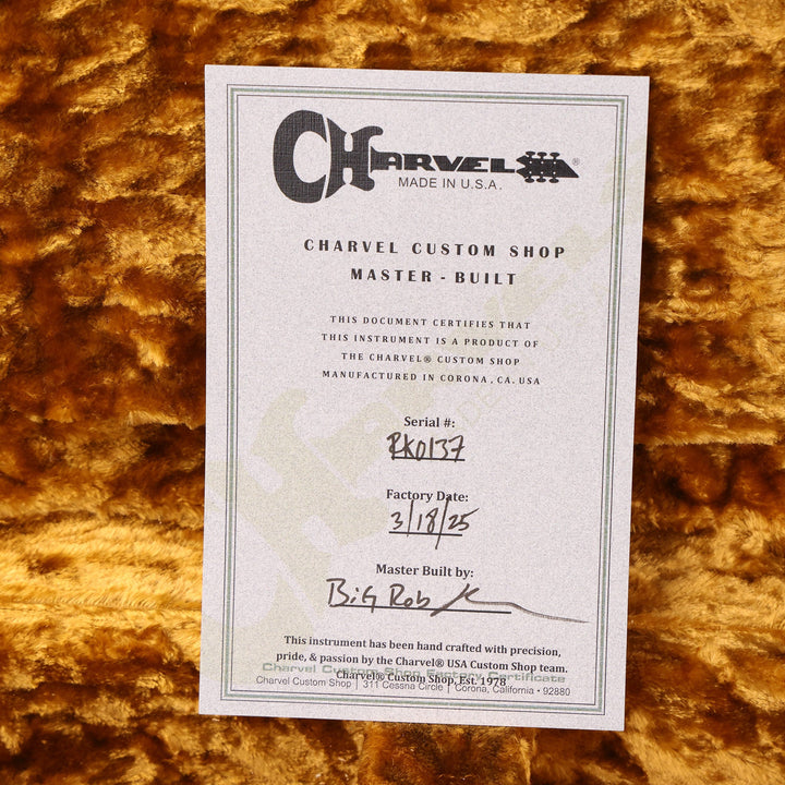 Charvel Custom Shop San Dimas Nitro Aged Roasted Mahogany Black over Graffiti Yellow Masterbuilt Rob Knowles