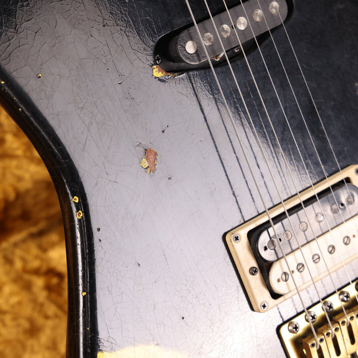 Charvel Custom Shop San Dimas Nitro Aged Roasted Mahogany Black over Graffiti Yellow Masterbuilt Rob Knowles