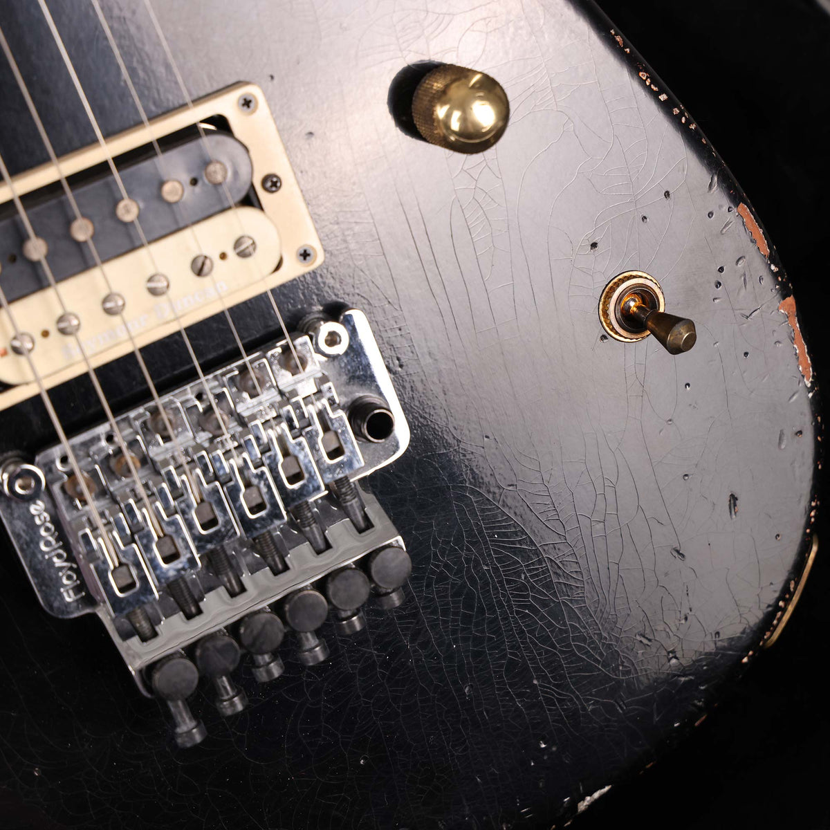 Charvel Custom Shop San Dimas Nitro Aged Roasted Mahogany Black over Tennessee Orange — 10