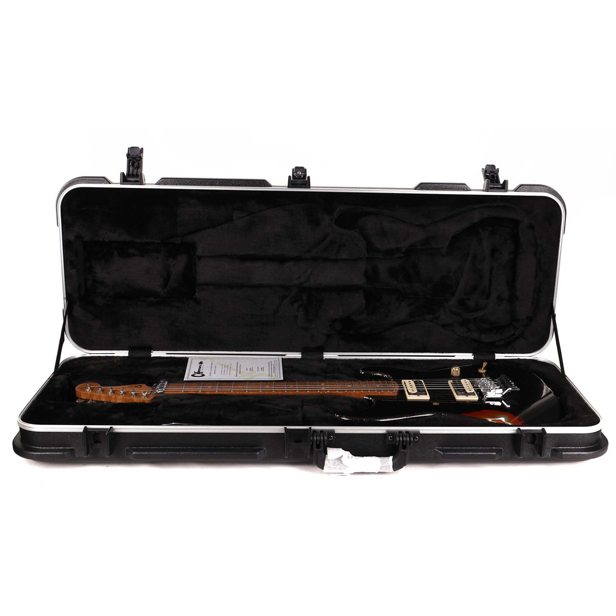 Charvel Custom Shop San Dimas Nitro Aged Roasted Mahogany Black over Tennessee Orange — 14