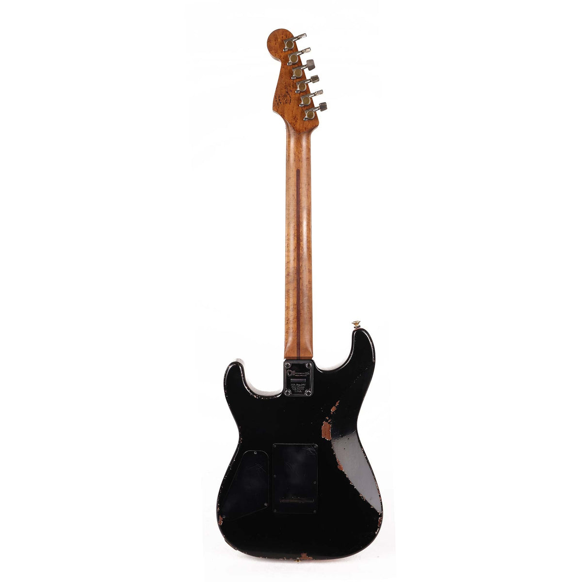 Charvel Custom Shop San Dimas Nitro Aged Roasted Mahogany Black over Tennessee Orange — 3