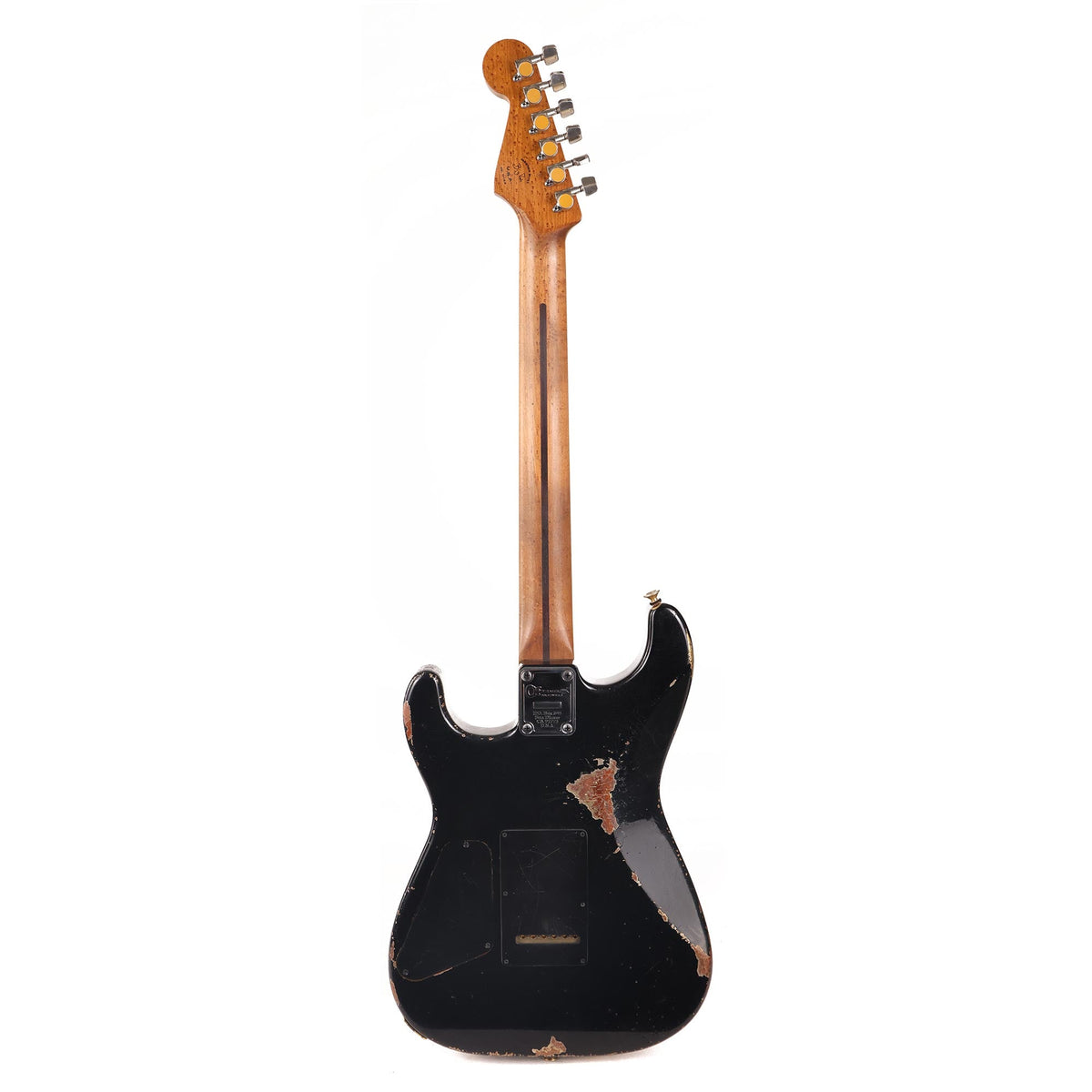 Charvel Custom Shop Masterbuilt San Dimas Nitro Aged Roasted Mahogany Black over Aztec Gold — 3