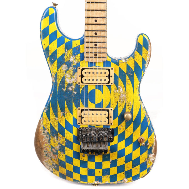 Charvel Custom Shop Graphic Nitro Relic San Dimas Masterbuilt Buzzsaw Checkerboard