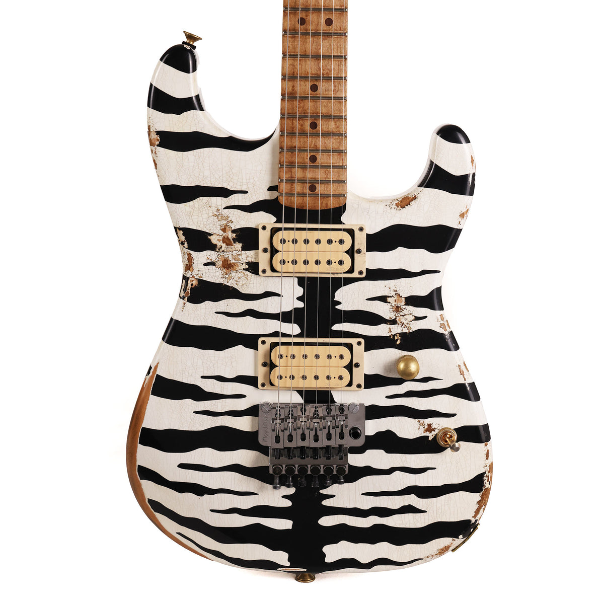 Charvel Custom Shop Graphic Nitro Relic San Dimas Masterbuilt White Bengal — 2