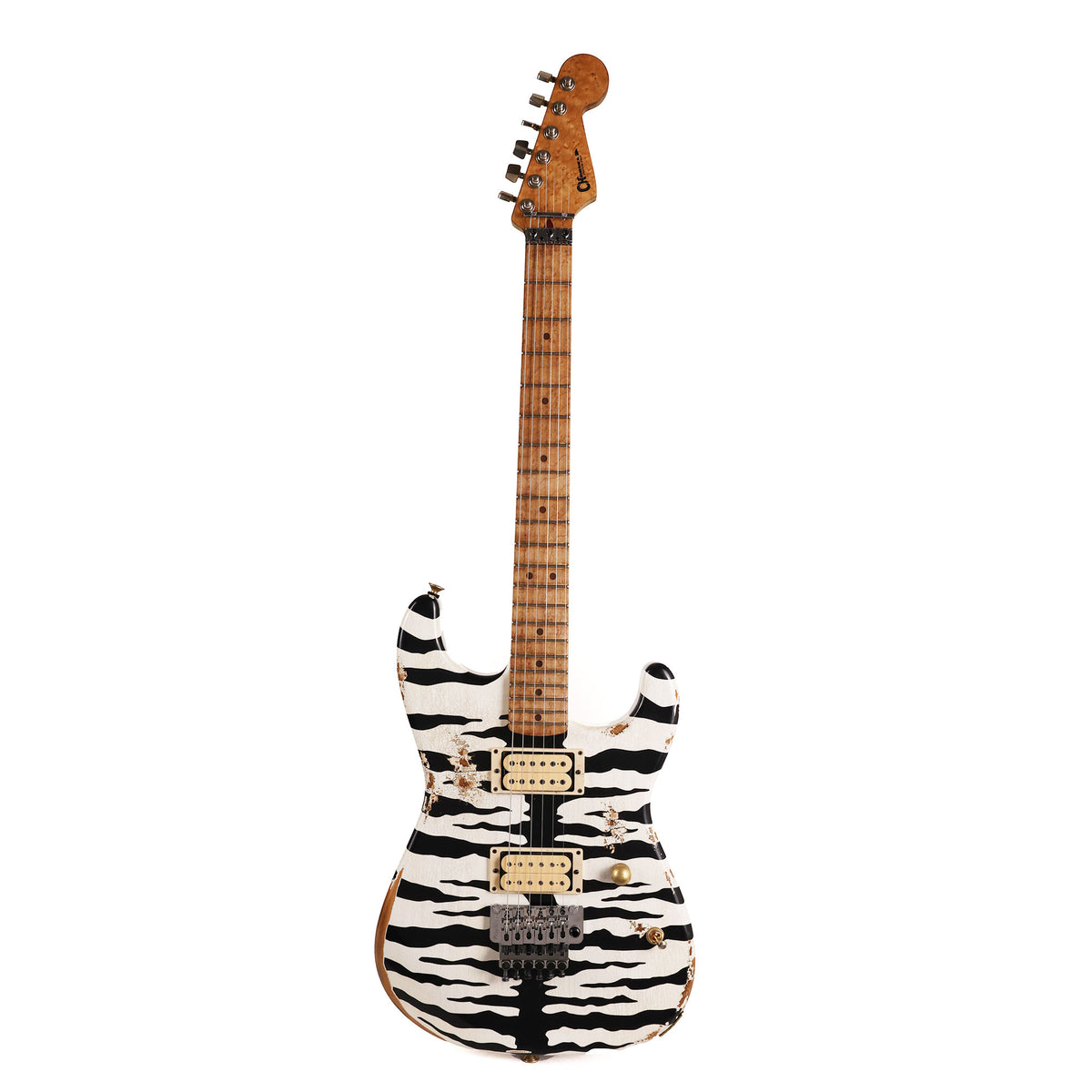 Charvel Custom Shop Graphic Nitro Relic San Dimas Masterbuilt White Bengal — 3