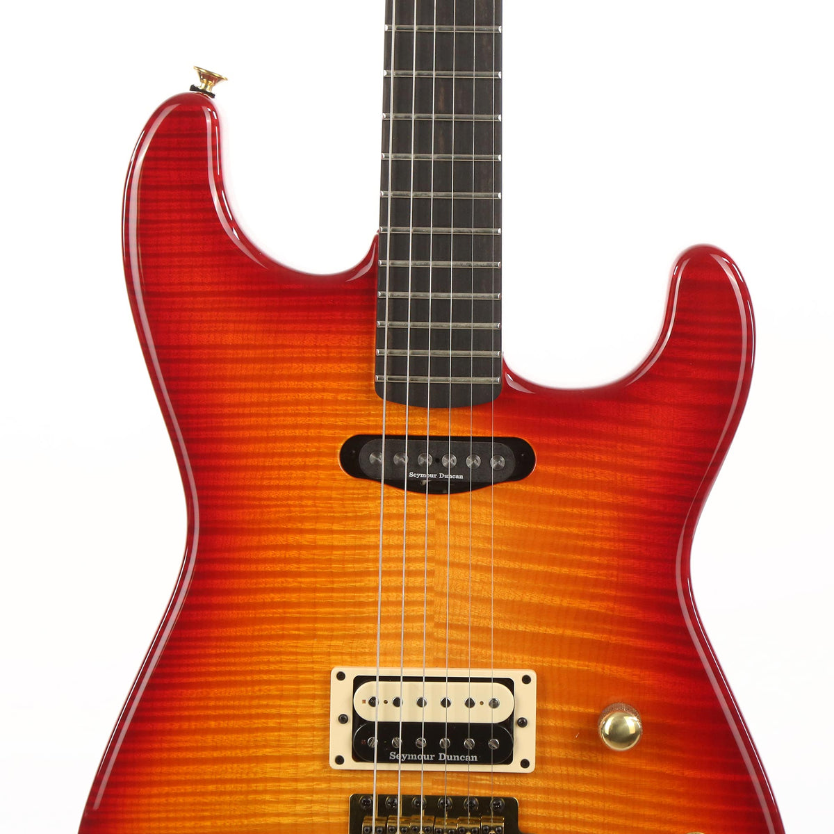 Charvel Custom Shop San Dimas HS Solid Flame Maple Body NOS Cherry Sunburst — 6