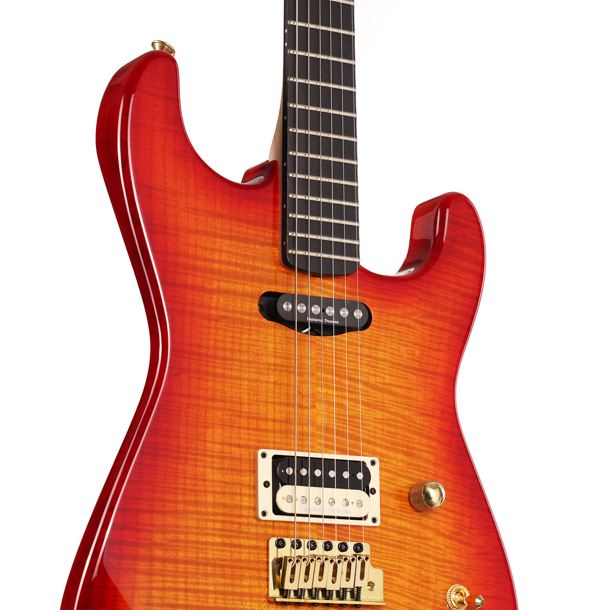 Charvel Custom Shop San Dimas HS Solid Flame Maple Body NOS Cherry Sunburst Masterbuilt Big Rob — 5