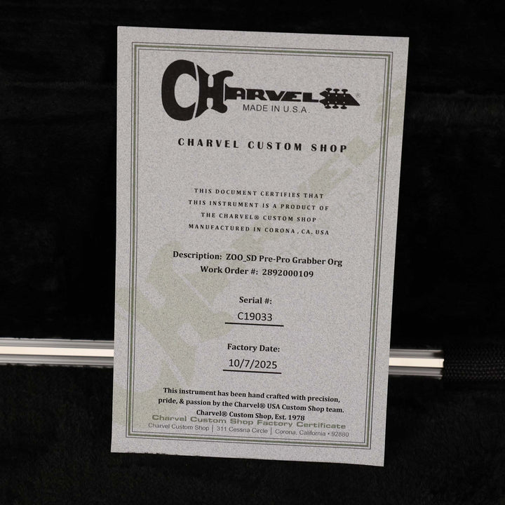 Charvel Custom Shop San Dimas Hardtail Grabber Orange