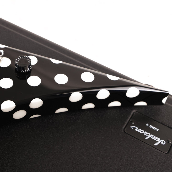 Jackson Custom Shop King V Black and White Polka Dots