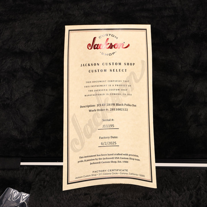Jackson Custom Shop King V Black and White Polka Dots