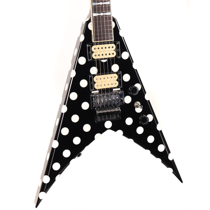 Jackson Custom Shop King V Black and White Polka Dots