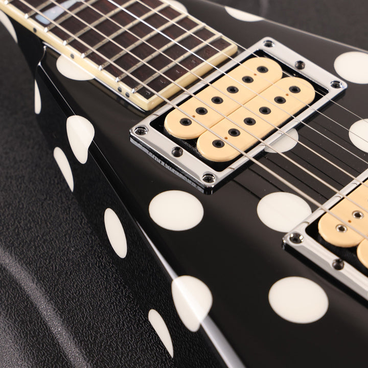 Jackson Custom Shop King V Black and White Polka Dots