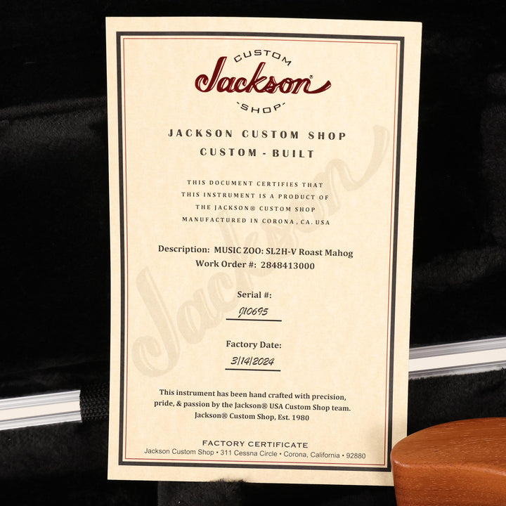 Jackson Custom Shop Exclusive SL2H-V Soloist Natural Series Mahogany Natural Oil