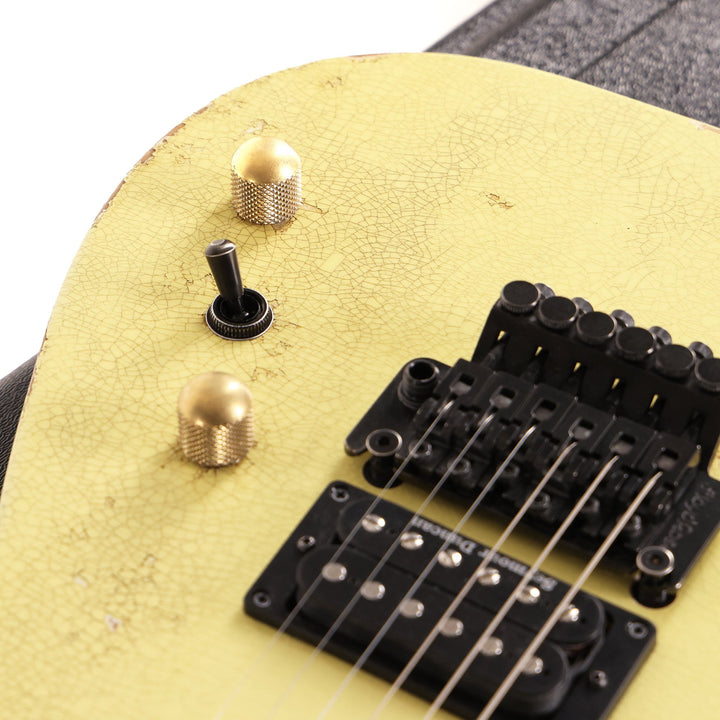 Jackson Custom Shop Music Zoo Exclusive Nitro Aged SL2H-V Soloist Canary Yellow Reverse Headstock