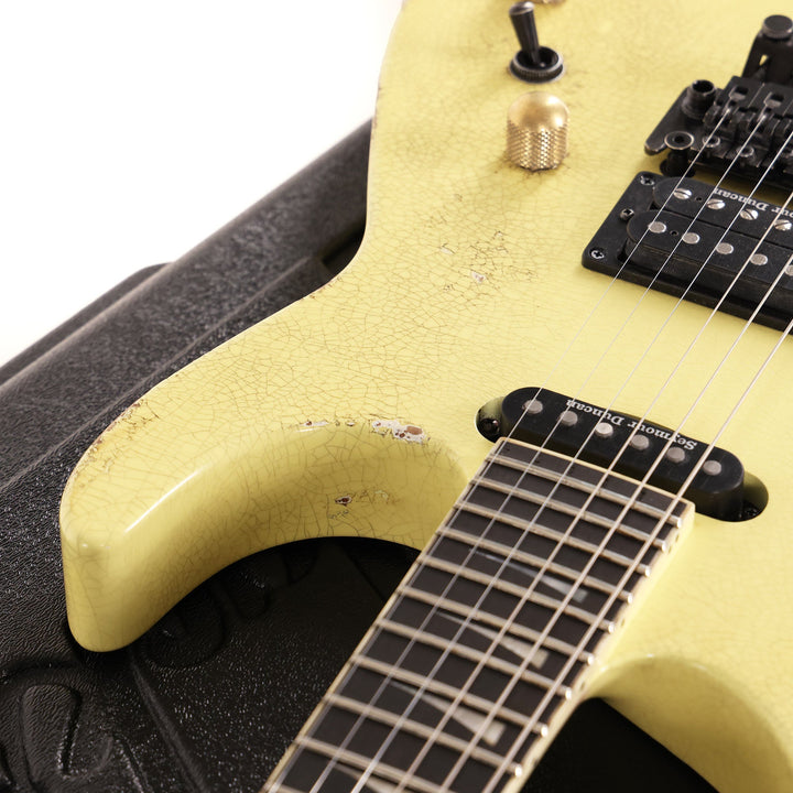 Jackson Custom Shop Music Zoo Exclusive Nitro Aged SL2H-V Soloist Canary Yellow Reverse Headstock