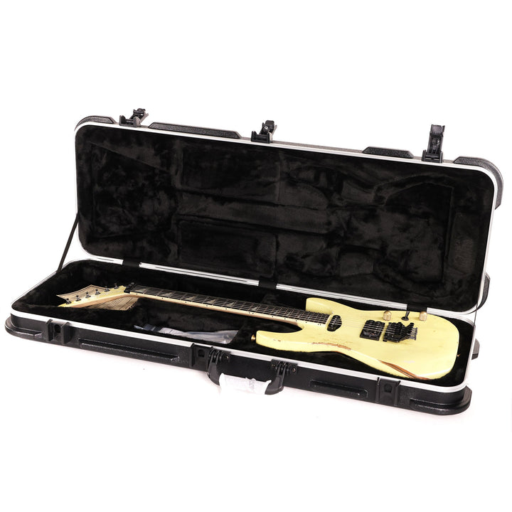 Jackson Custom Shop Music Zoo Exclusive Nitro Aged SL2H-V Soloist Canary Yellow Reverse Headstock
