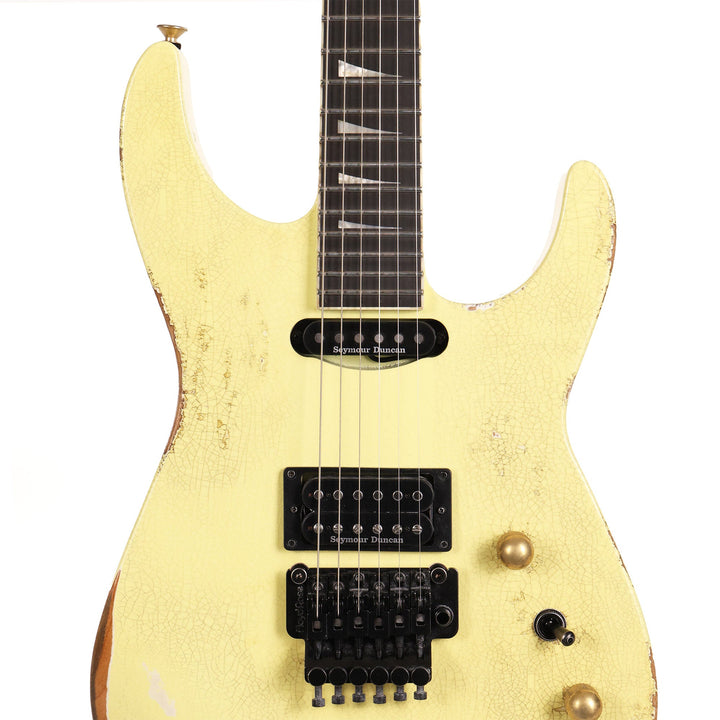 Jackson Custom Shop Music Zoo Exclusive Nitro Aged SL2H-V Soloist Canary Yellow Reverse Headstock