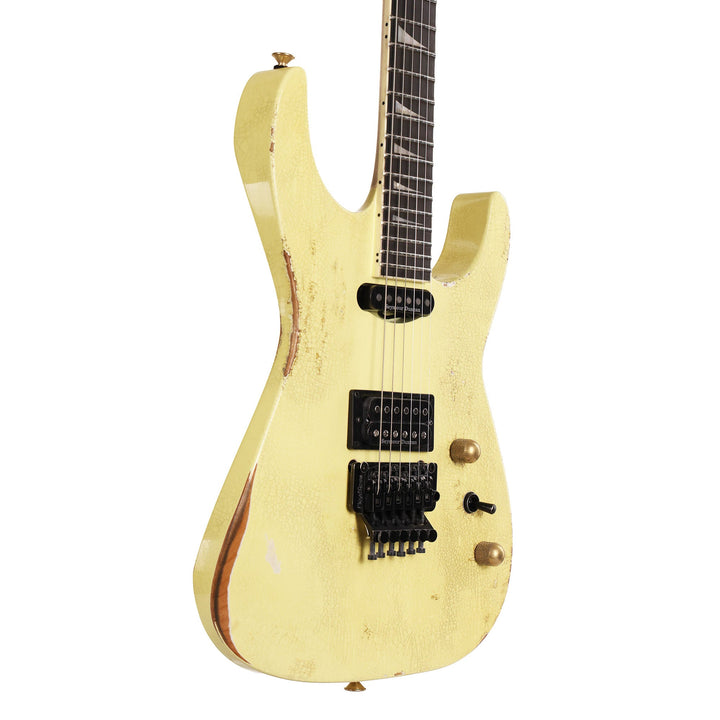 Jackson Custom Shop Music Zoo Exclusive Nitro Aged SL2H-V Soloist Canary Yellow Reverse Headstock